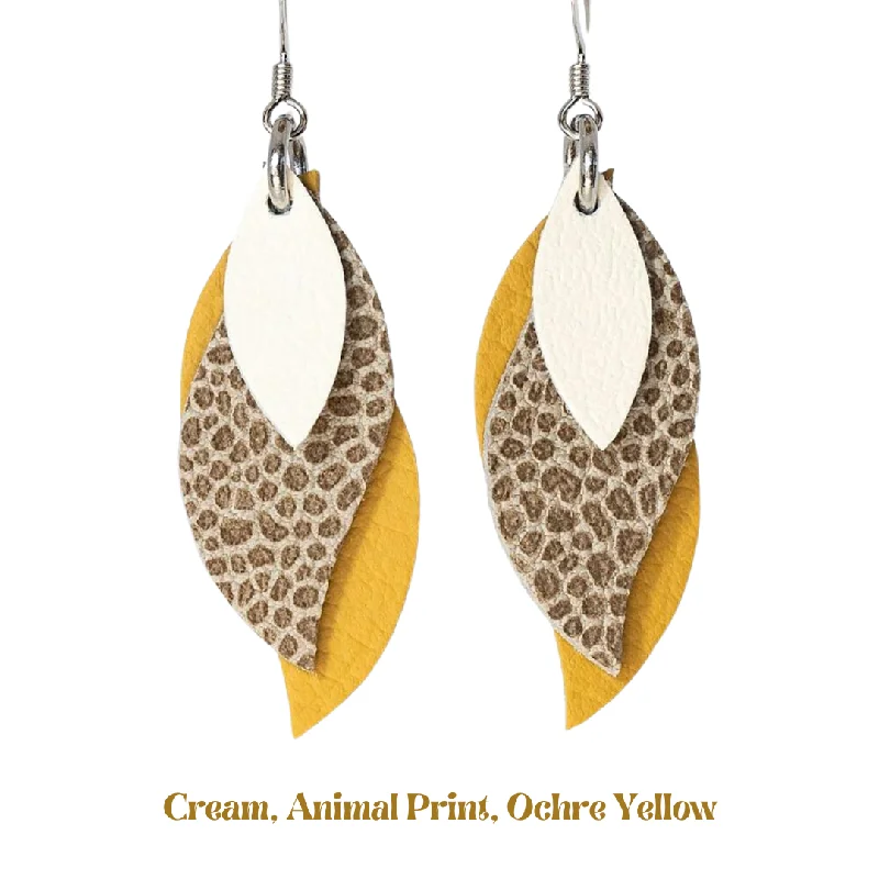 Cream, Animal Print, Ochre Yellow