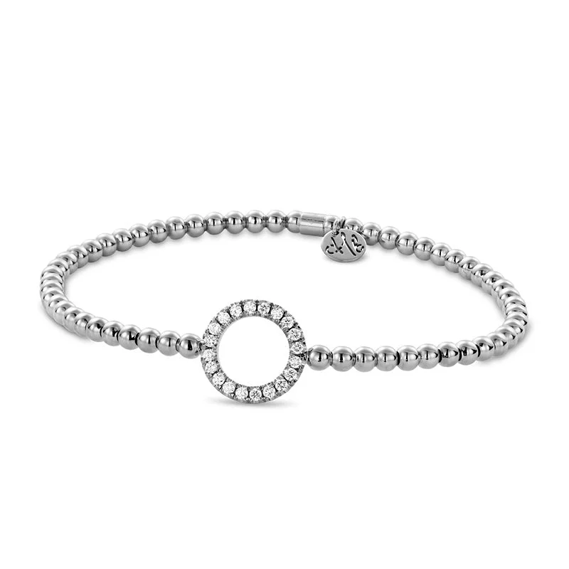 Ladies dreamy spark bracelets -Diamond Circle Bracelet in White Gold by Hulchi Belluni