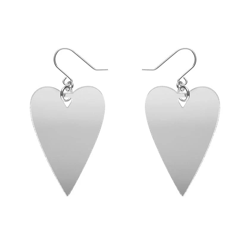 Ladies Earrings for Night Spark-Erstwilder - From the Heart Essential Drop Earrings - Silver