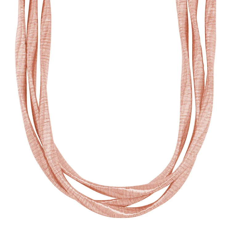 Ladies dazzling party necklaces -Rose Gold Finish Sterling Silver Loosely Twisted Three Cable Necklace -Adjustable 16"-18"