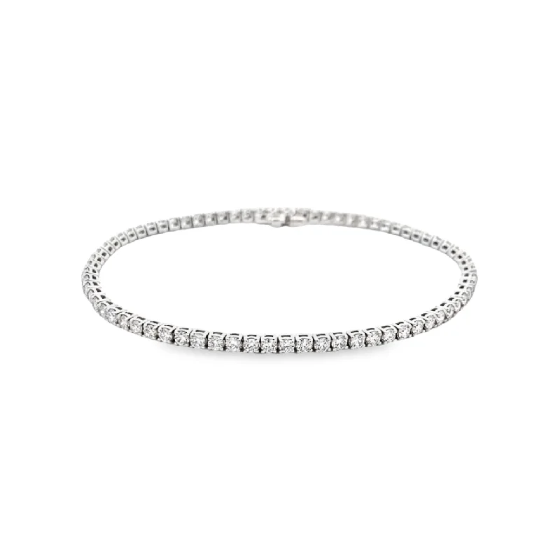 Ladies healing charm bracelets -Diamond Line Tennis Bracelet in White Gold