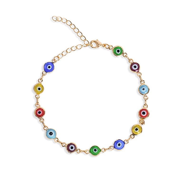 Ladies polished elegance bracelets -The Full Color Evil Eye Link Bracelet