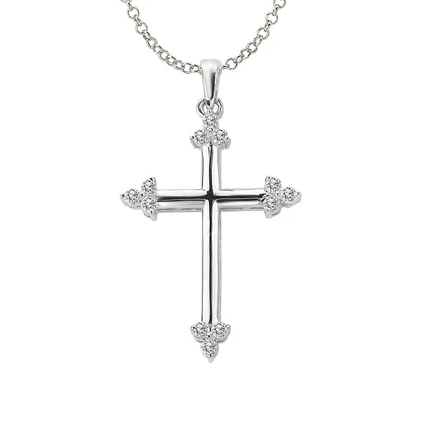 Ladies rustic charm necklaces -Diamond Cross Fashion Necklace