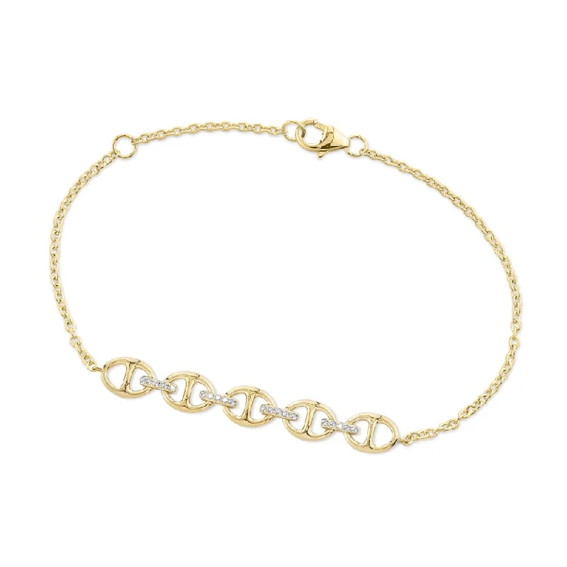 Ladies urban sleek bracelets -DIamond Station Bracelet in Yellow Gold