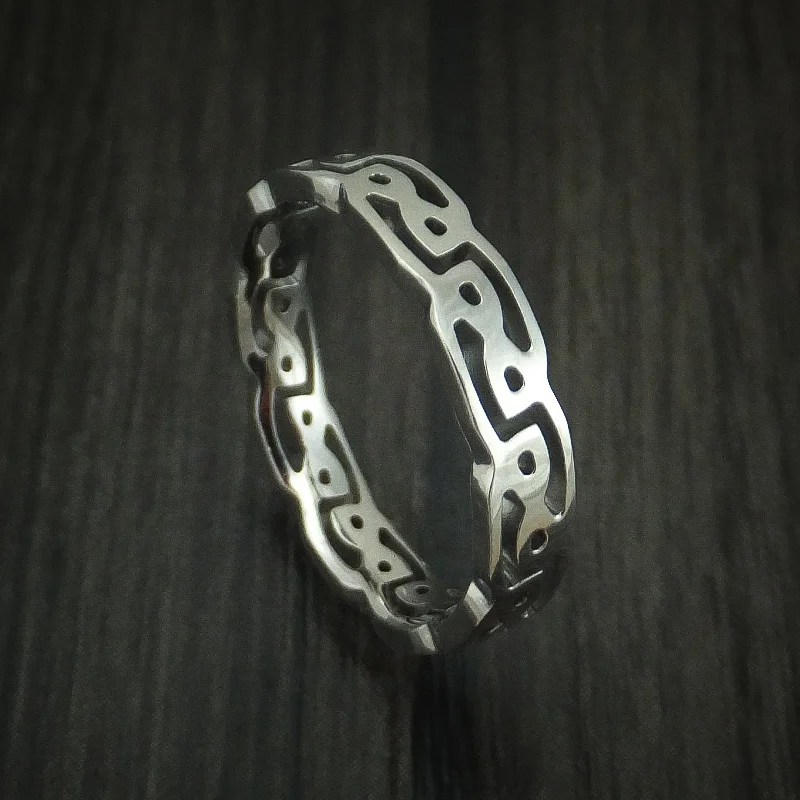 Ladies Rings Budget Shine-Titanium Celtic Knot Narrow Band Custom Made Ring