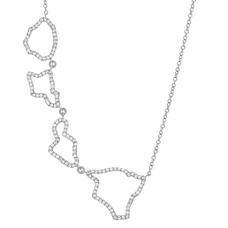 Ladies eternal infinity necklaces -Four Hawaiian Islands Necklace in White Gold