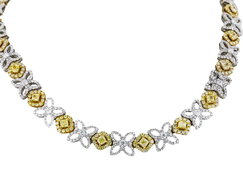 Ladies daily spark necklaces -JULEVE 18KT WHITE & YELLOW GOLD 15.59CTW DIAMOND NECKLACE