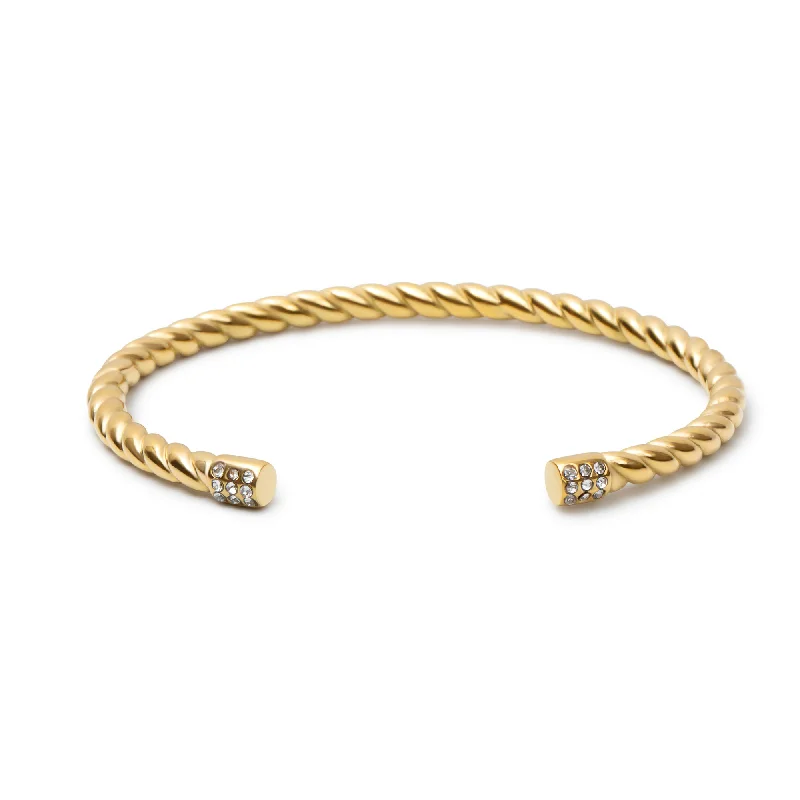 Ladies desert dune bracelets -THE ICED OUT ROPE BANGLE