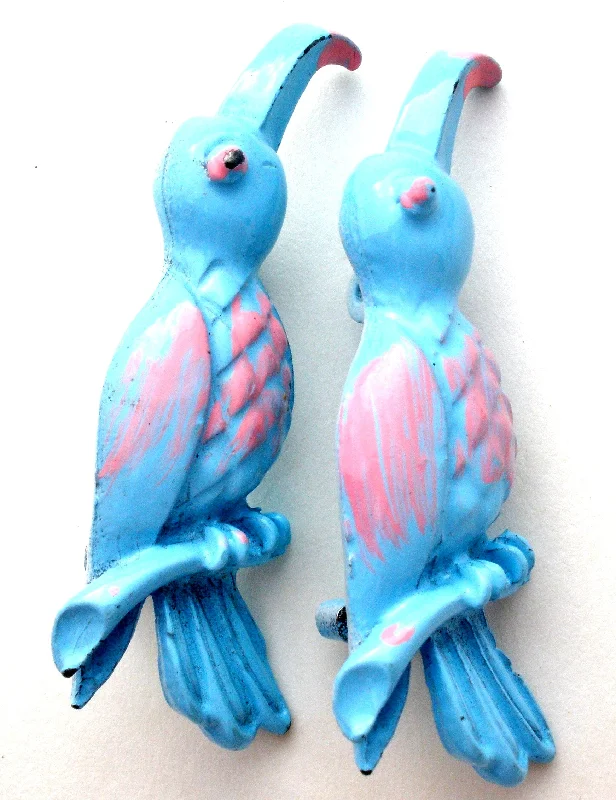 Ladies classic vintage brooches -Pair Of Blue Bird Brooches Pins Vintage