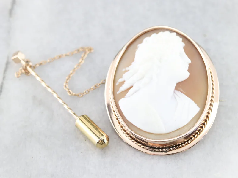 Ladies maternal bond brooches -Antique Gold Cameo Brooch