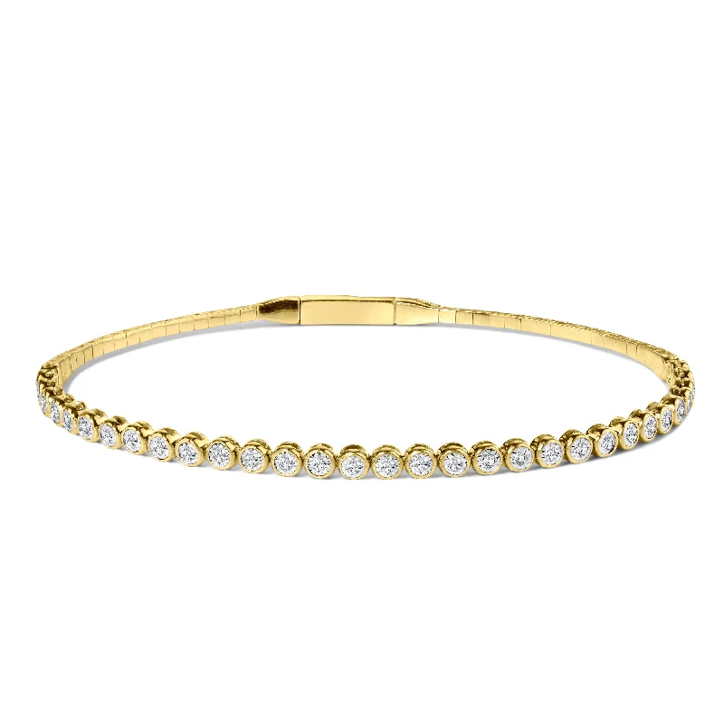 Ladies sisterly spark bracelets -Yellow Gold Diamond Bangle