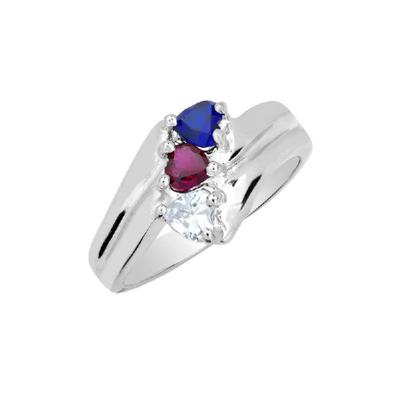 Ladies Rings with Pure Danburite-Heart-Shaped Mother's Ring in Sterling Silver HB01374