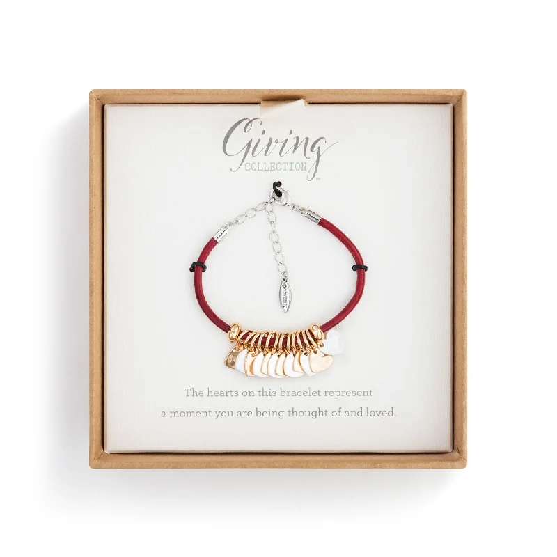 Ladies circular gleam bracelets -Heart Giving Charm Red Bracelet