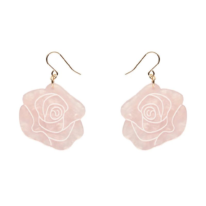 Ladies Earrings Soft Spark-Erstwilder - Eternal Rose Drop Earrings - Light Pink