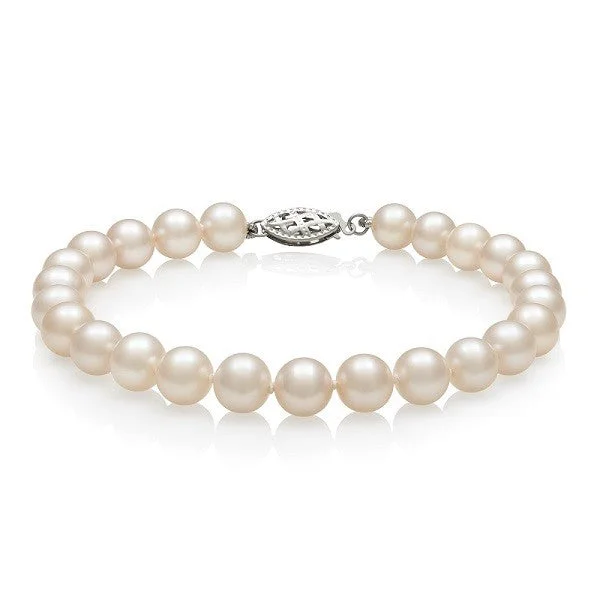 Ladies Rings with Brown Andalusite-14K White Gold 7.5 inch Fresh Water AAA+ Pearl Bracelet featuring 6-7MM Pearls