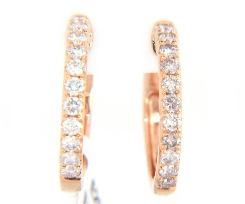 Ladies Earrings Polished Shine-New 1.01ctw Diamond Small Hoop Earrings in 14K