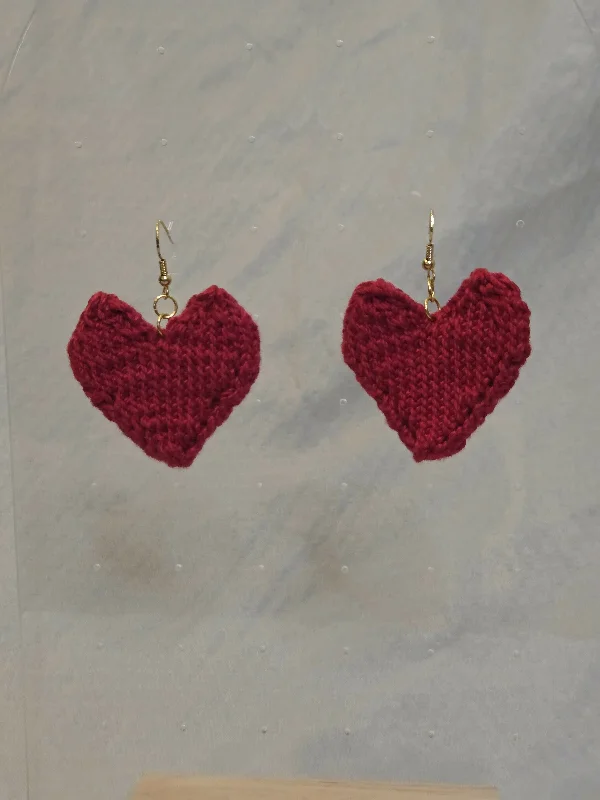 Ladies Earrings with Sky Topaz-Pixel Heart Earrings