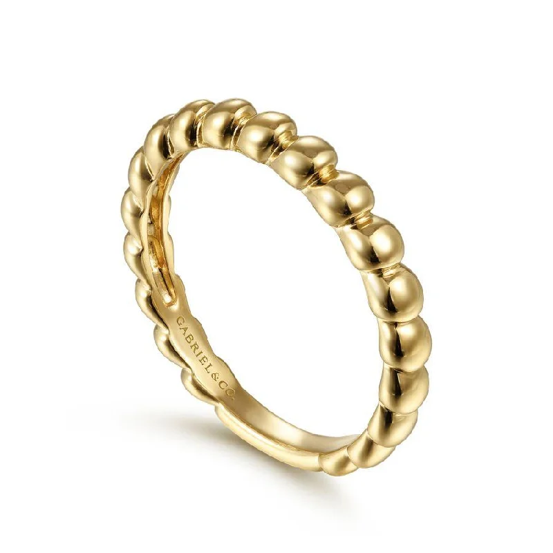 Ladies Rings Flex Shine-Gabriel & Co. - LR51945Y4JJJ - 14K Yellow Gold Bujukan Bead Ring