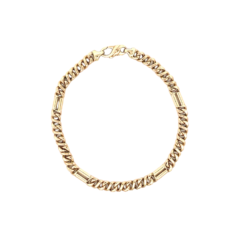 Ladies woodland hue bracelets -Estate Fancy Link Bracelet in Yellow Gold