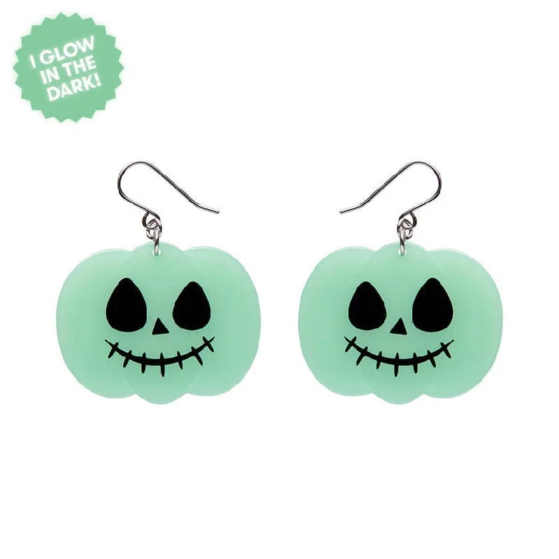 Ladies Earrings with Galaxy Drops-Erstwilder - Jack O Lantern Drop Earrings (Glow in the Dark) - Best of Halloween (2024)