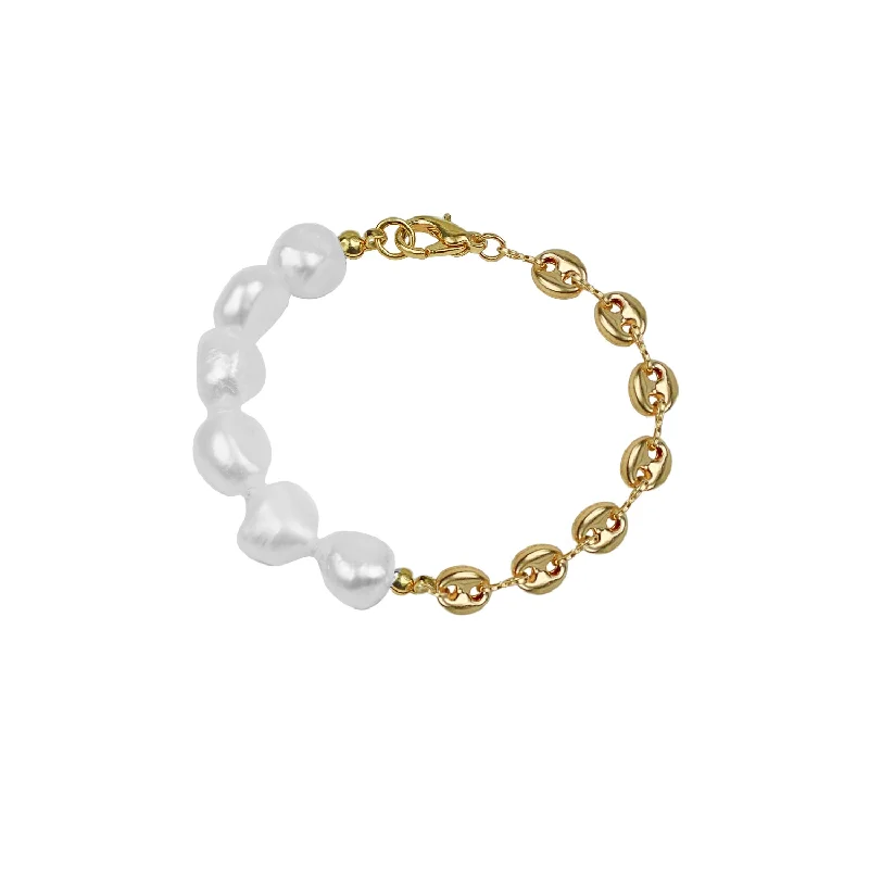 Ladies soft whisper bracelets -THE IRIS LINK PEARL BRACELET