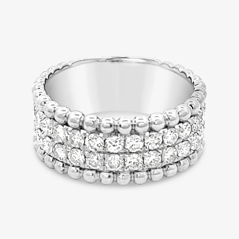 Ladies Rings for Party Spark-Double Row Diamond Bead Ring