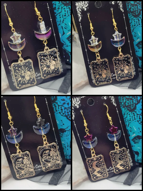 Ladies Earrings Classic Spark-Moon and Star Tarot Earrings