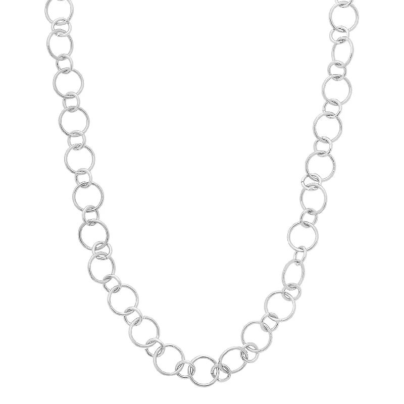 Ladies ethnic weave necklaces -Silver Link Chain Necklace