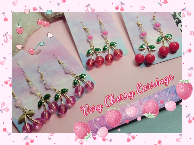 Ladies Earrings for Photo Glow-Very Cherry Earrings