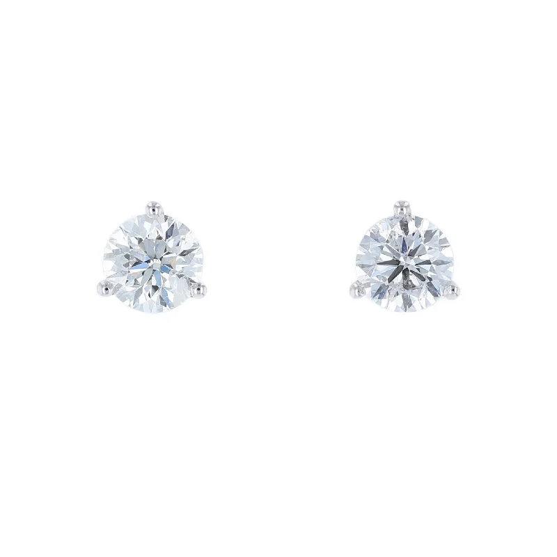 Ladies Earrings with Round Shine-1.22 carat Diamond Stud Earrings