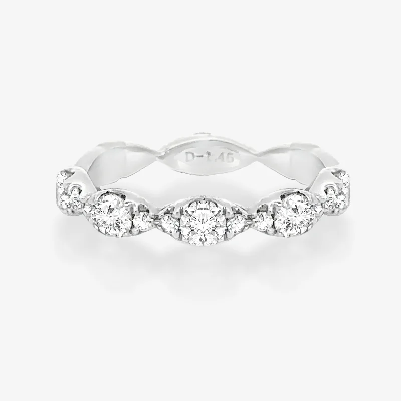 Ladies Rings for Kin Shine-3/4 Ribbon Style 1.45CT Diamond Ring