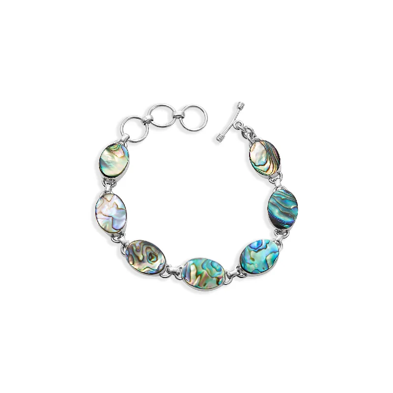 Ladies tranquil sapphire bracelets -THE ORNATE OPAL SILVER LINK BRACELET