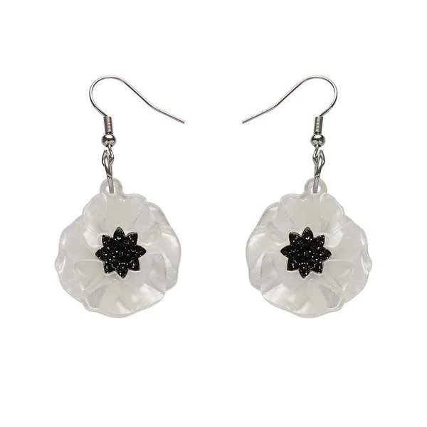 Ladies Earrings with Arrow Spark-Erstwilder - Poppy Field Drop Earrings (White) - Poppy Drops (2019)