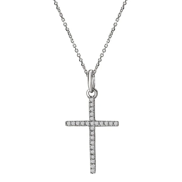 Ladies club vibe necklaces -Diamond Cross Fashion Necklace