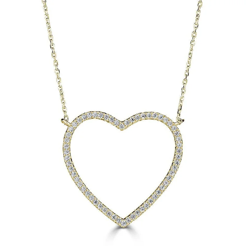 Ladies natural essence necklaces -EMILIQUE 14KT GOLD 1/4 CTW DIAMOND HEART NECKLACE