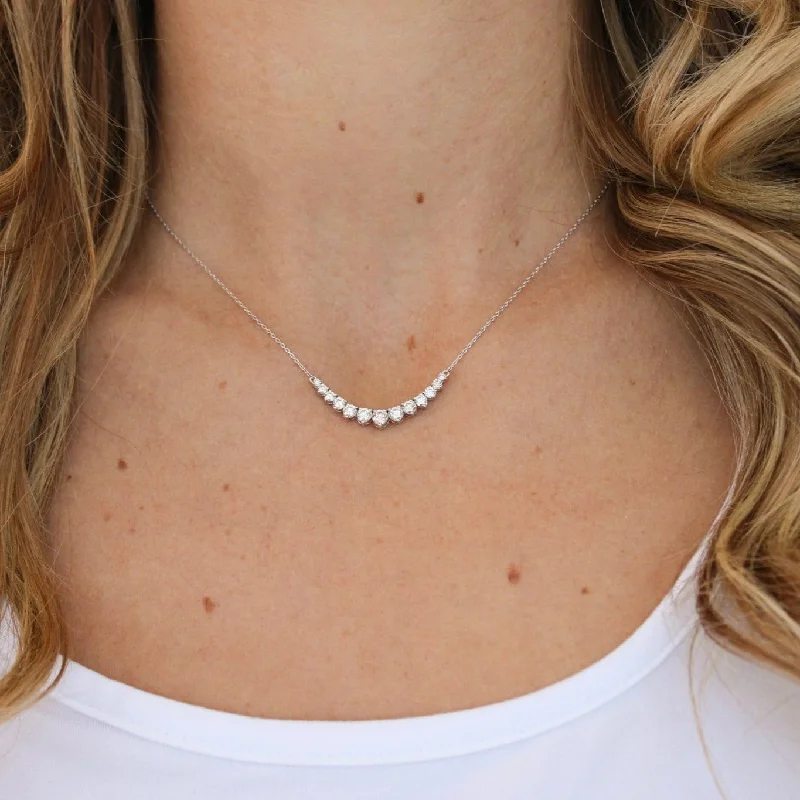 Ladies bird flight necklaces -Pretty Smile Diamond Necklace (L)