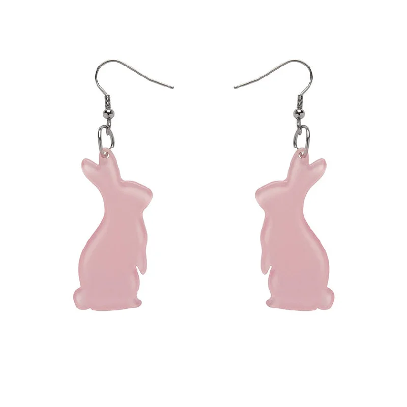 Ladies Earrings with Aqua Variscite-Erstwilder - Bunny Bubble Resin Drop Earrings - Pink