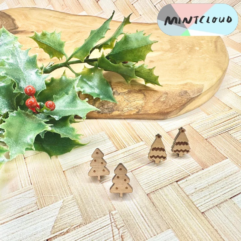 Ladies Earrings with Green Grandidierite-Mintcloud Christmas Earrings - Cherrywood Christmas Trees