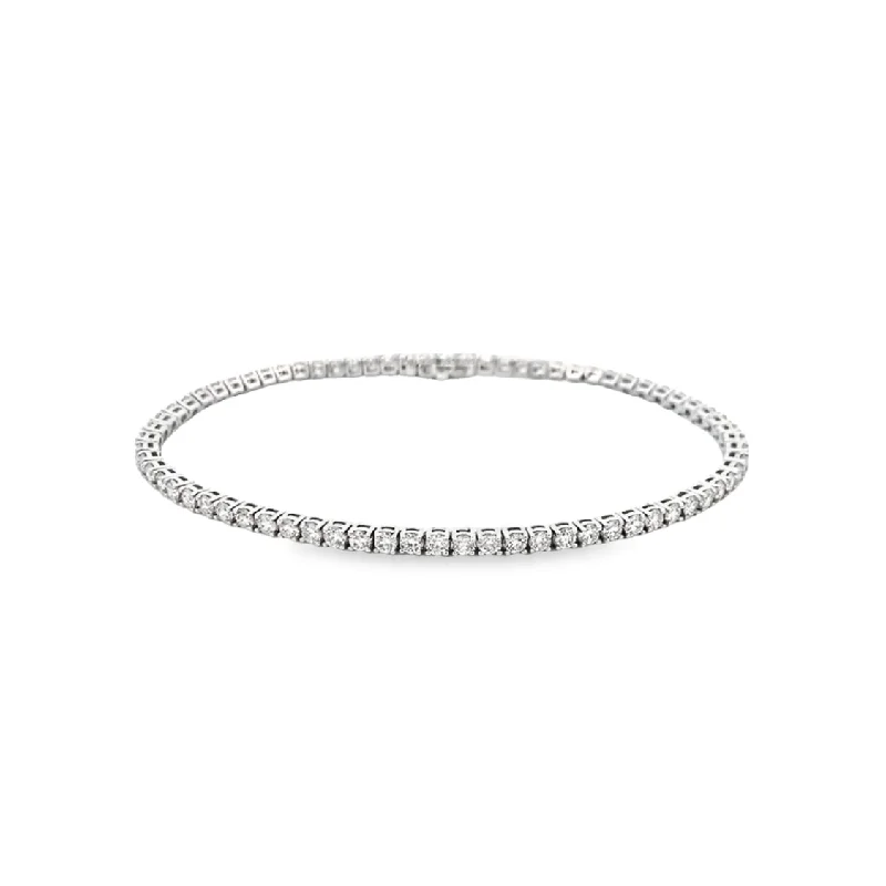 Ladies team spirit bracelets -Diamond Line Tennis Bracelet in White Gold