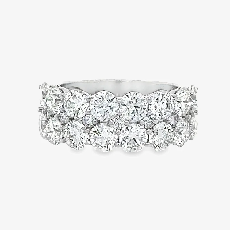 Ladies Rings Boho Spark-Double Row Diamond Halfway Ring