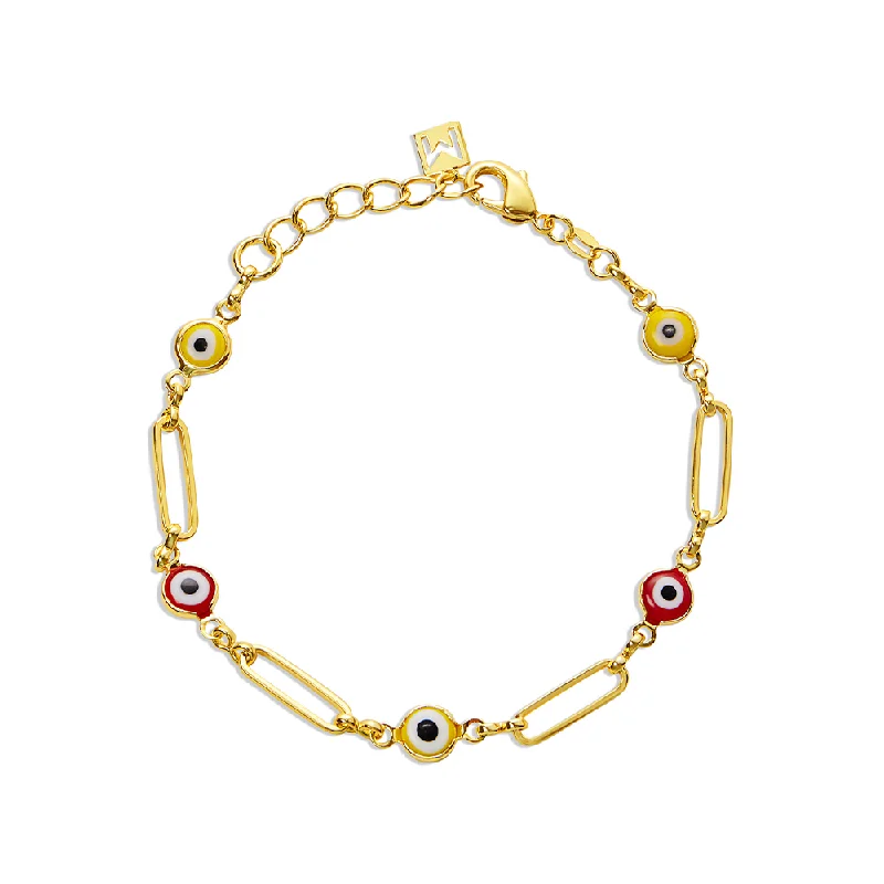 Ladies wildlife charm bracelets -THE OPEN REDA LINK EVIL EYE BRACELET