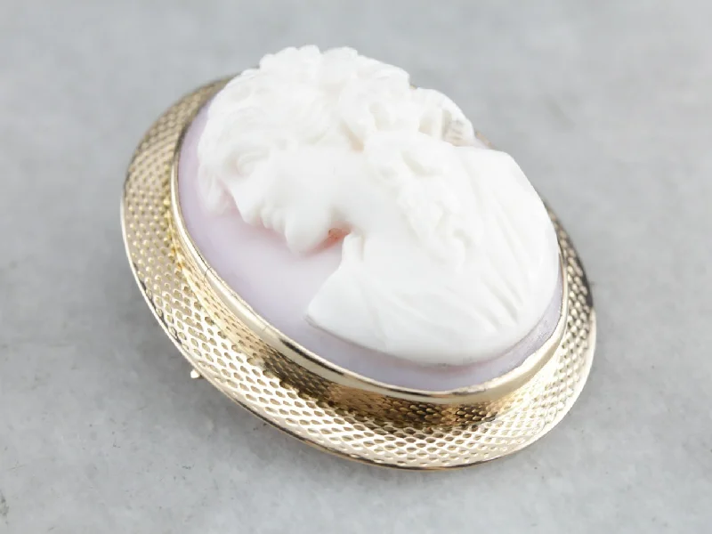 Ladies phoenix soar brooches -Vintage Pink Shell Cameo Pendant or Brooch