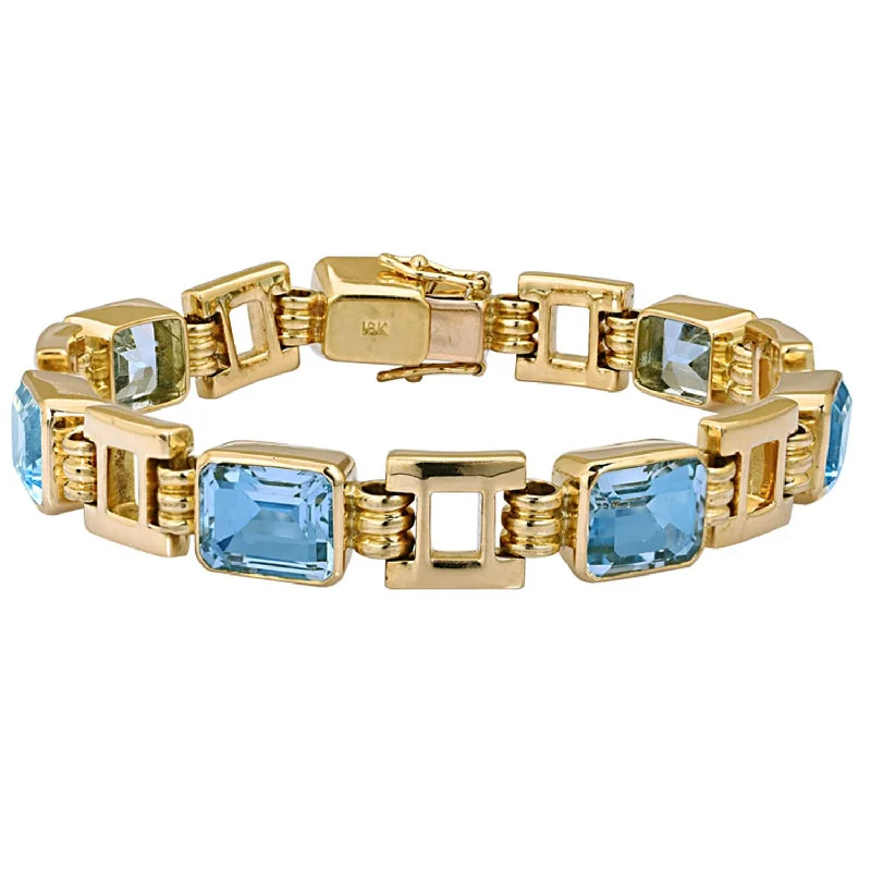 Ladies glistening silver bracelets -Bracelet- Blue Topaz (1154E)