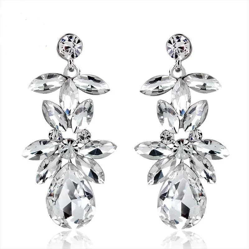 Ladies Earrings for Leader Shine-TRZ-11 Diamante Crystal Earrings Wedding Jewelry