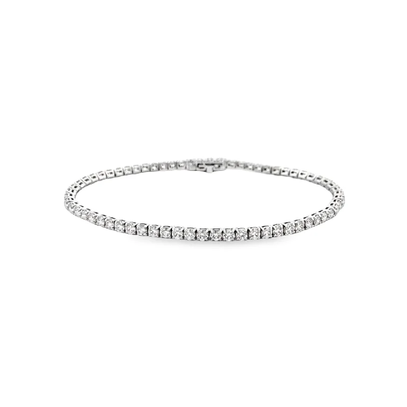 Ladies starry charm bracelets -Diamond Line Tennis Bracelet in White Gold