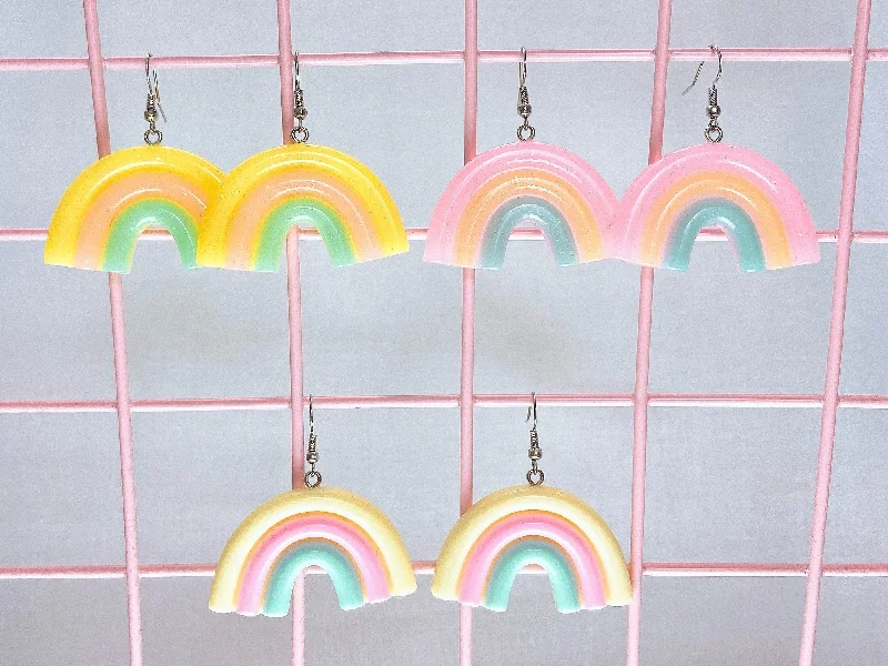 Ladies Earrings Gift Glow-Pastel Rainbow Arc Earrings (3 Colors)