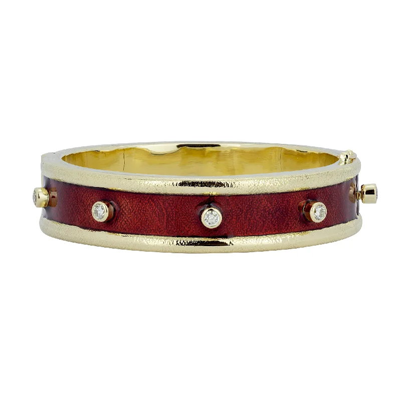 Ladies solid form bracelets -Bangle - Diamond (enamel)