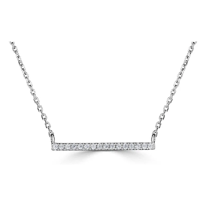 Ladies baroque richness necklaces -EMILIQUE 14KT GOLD 0.08 CTW DIAMOND HORIZONTAL BAR NECKLACE