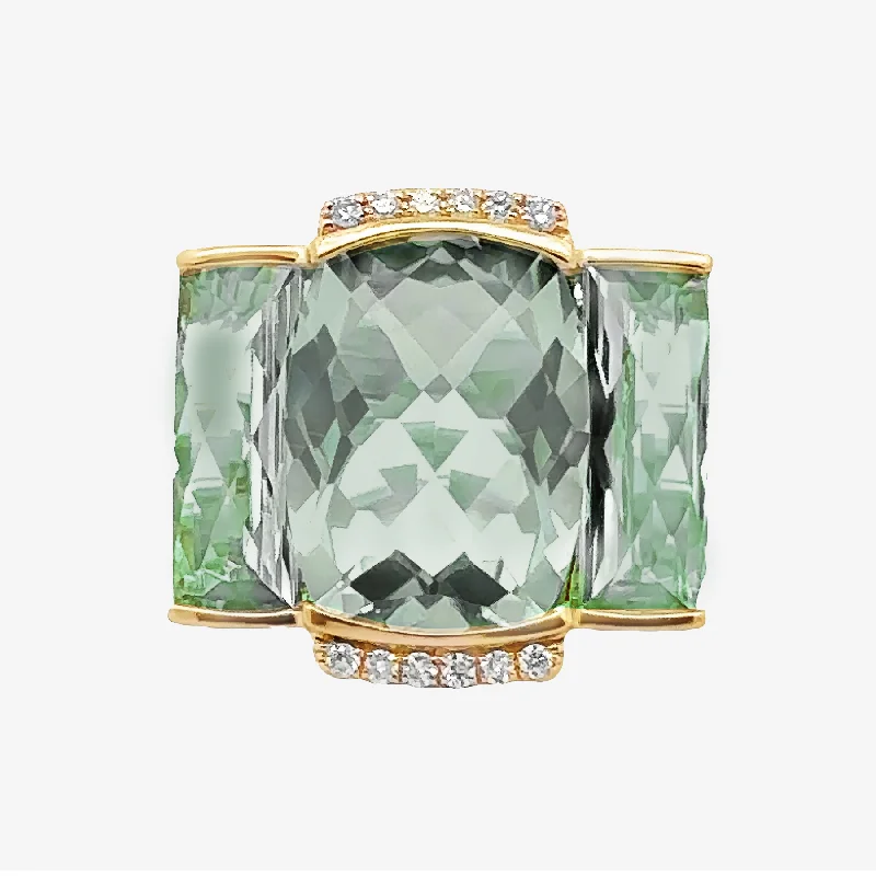 Ladies Rings Trendy Spark-Green Amethyst Briolette Collection Ring