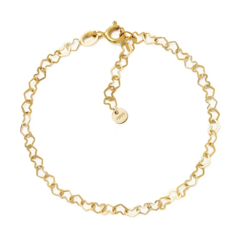 Ladies spirited boho bracelets -Heart Link Chain Bracelet